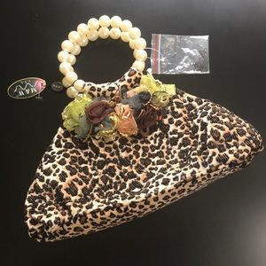 NWT M&W VTG Leopard Beaded Embellished Purse